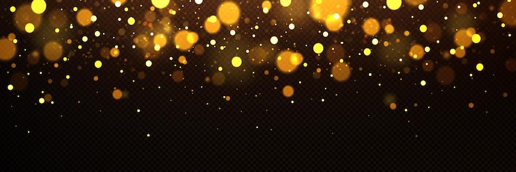 Vector Gratis efek bokeh cahaya emas pada latar belakang transparan