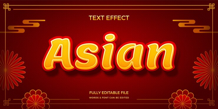 Vector Gratis efek teks asia gradien