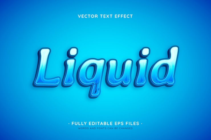 Vector Gratis efek teks cair realistis