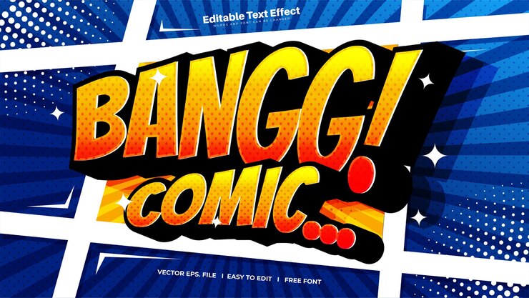 Vector Gratis efek teks comic bangg