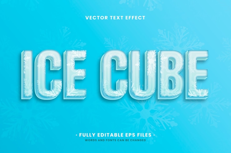 Vector Gratis efek teks es realistis