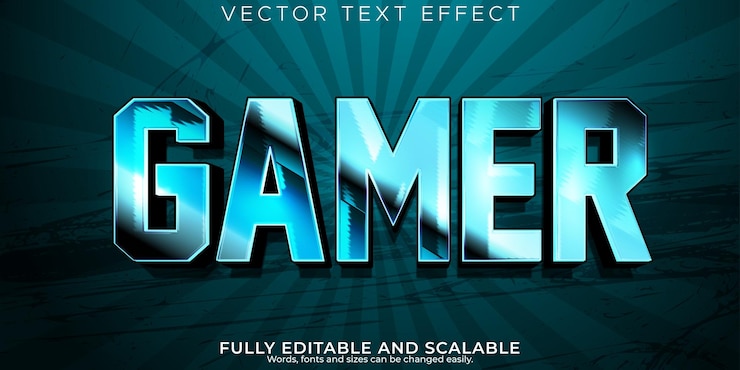 Vector Gratis efek teks esport gaya teks gamer dan neon yang dapat diedit