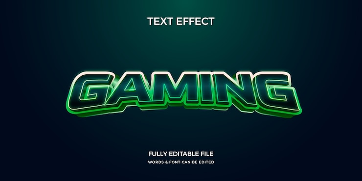 Vector Gratis efek teks gamer realistis