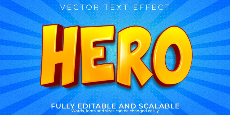 Vector Gratis efek teks hero