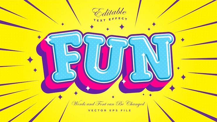 Vector Gratis efek teks kartun lucu