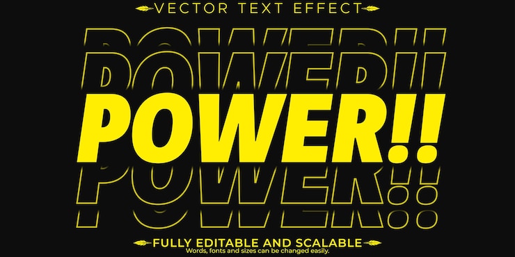 Vector Gratis efek teks kerja keras gaya bisa diedit dan gaya teks gym