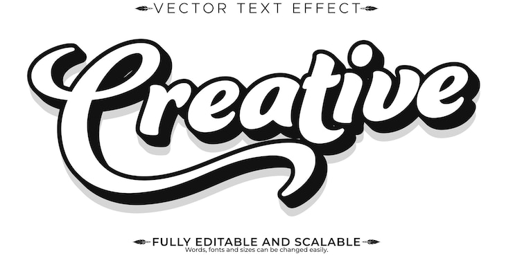 Vector Gratis efek teks kreatif gaya teks modern dan kreatif bisa diedit