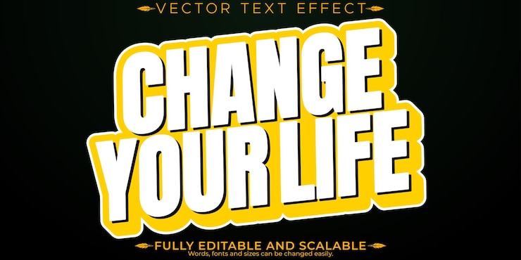Vector Gratis efek teks kreatif gaya teks modern dan kreatif bisa diedit