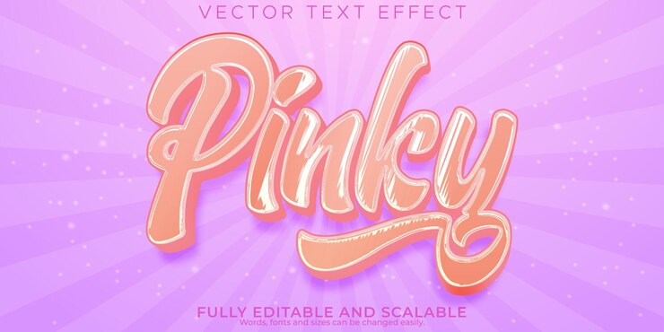 Vector Gratis efek teks merah muda gula gaya teks lembut dan ringan yang bisa diedit