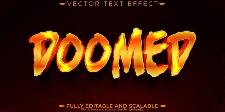 Vector Gratis efek teks monster halloween efek horor bisa diedit dan gaya teks menakutkan