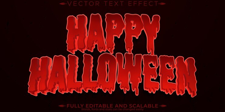 Vector Gratis efek teks monster halloween efek horor bisa diedit dan gaya teks menakutkan