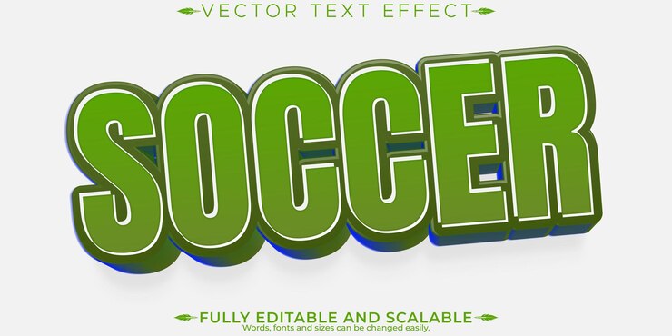 Vector Gratis efek teks olahraga, gaya teks sepak bola dan bola basket yang bisa diedit