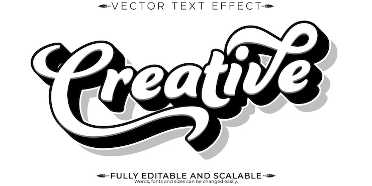 Vector Gratis efek teks pemasaran stiker kreatif gaya teks modern dan poster yang bisa diedit