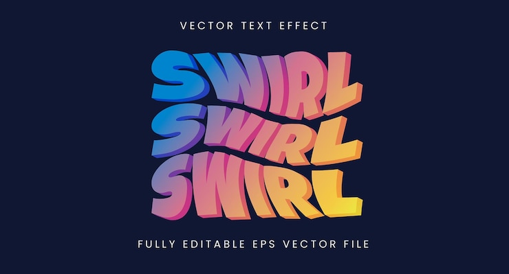 Vector Gratis efek teks pusaran warna-warni