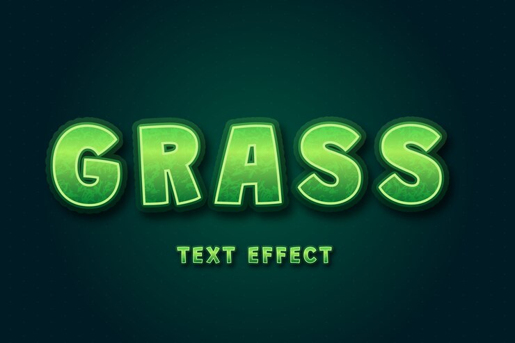 Vector Gratis efek teks rumput realistis