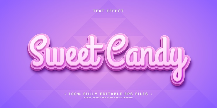 Vector Gratis efek teks warna pastel permen gradien