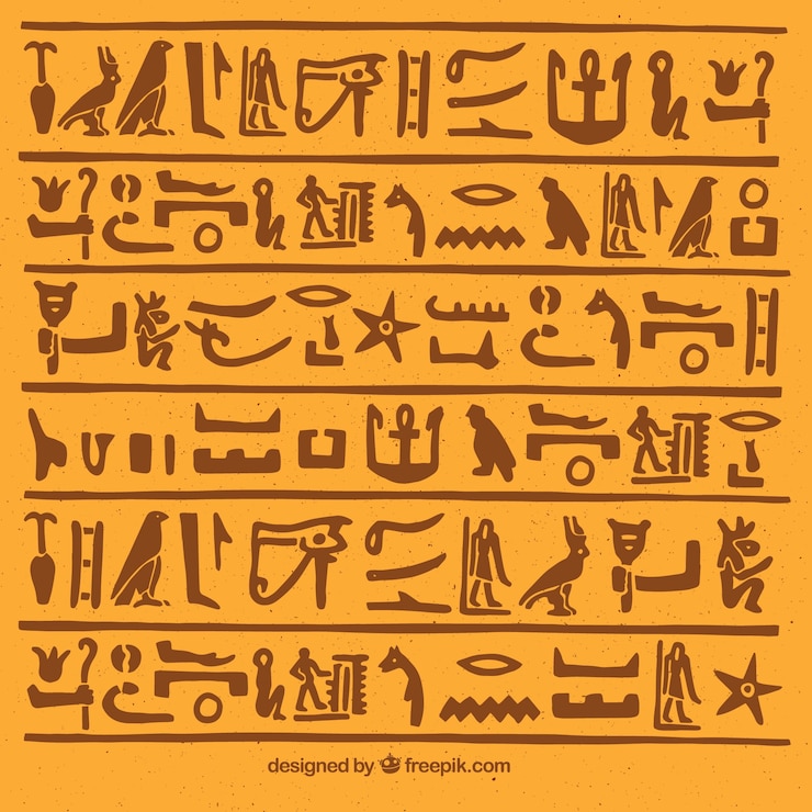 Vector Gratis egyptian hieroglyphics background with flat design