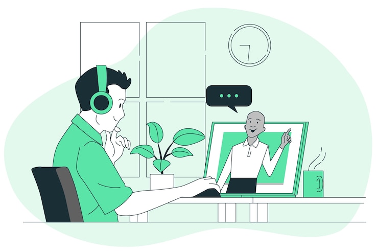 Vector Gratis elearning interactions concept illustration