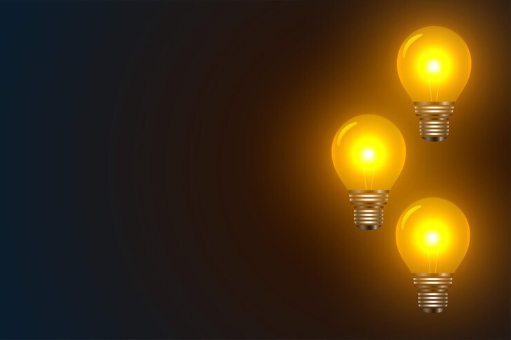 Vector Gratis electricity invention idea concept with glowing light bulb