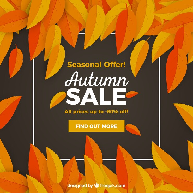 Vector Gratis elegant autumn sale composition with flat design