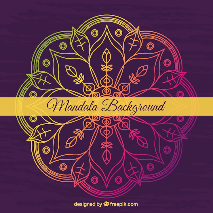 Vector Gratis elegant background of colorful mandala