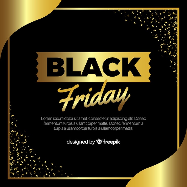 Vector Gratis elegant black friday composition with golden style