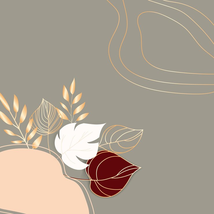 Vector Gratis elegant brown maroon and gold leaves bouquet