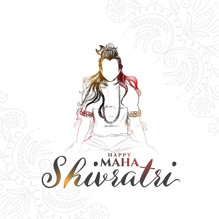Vector Gratis elegant happy maha shivratri greeting white background design