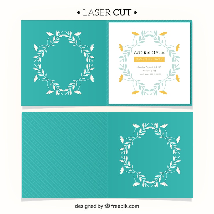 Vector Gratis elegant invitation with laser cut