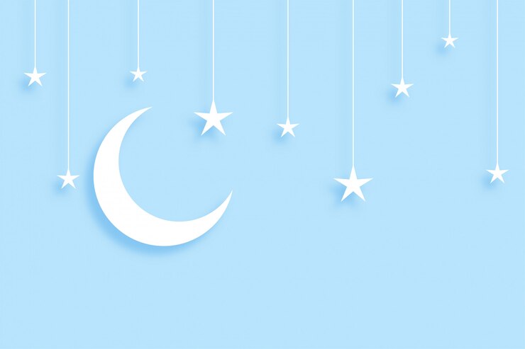Vector Gratis elegant moon and stars background in papercut style