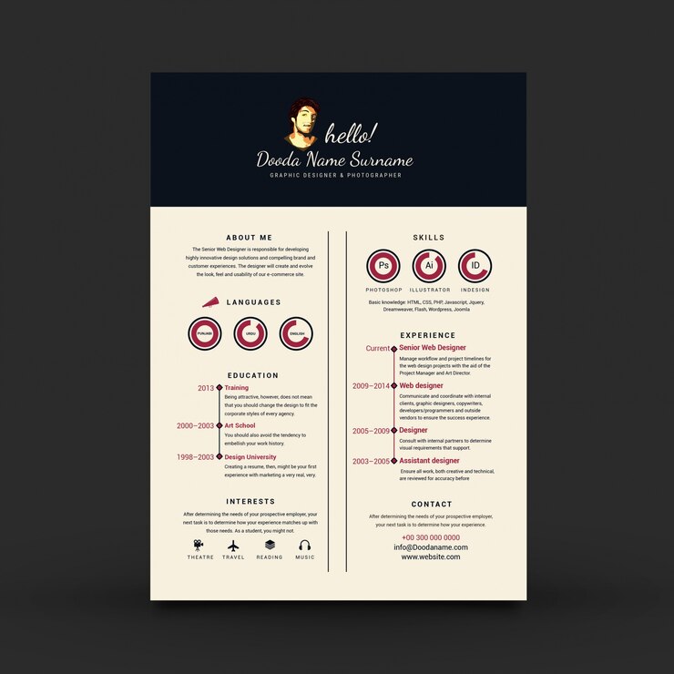 Vector Gratis elegant resume template