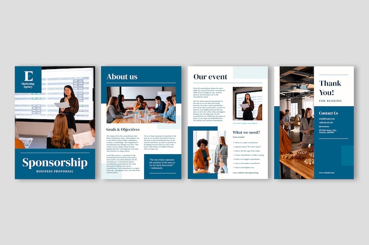 Vector Gratis elegant simple marketing agency corporate event proposal