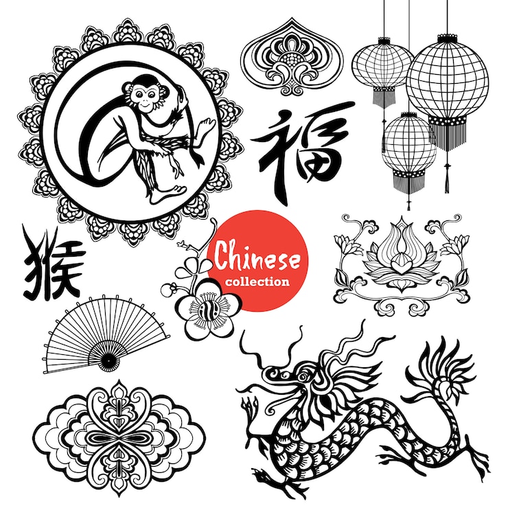 Vector Gratis elemen cina