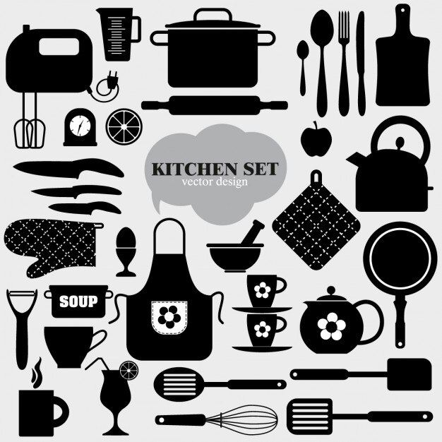 Vector Gratis elemen dapur hitam
