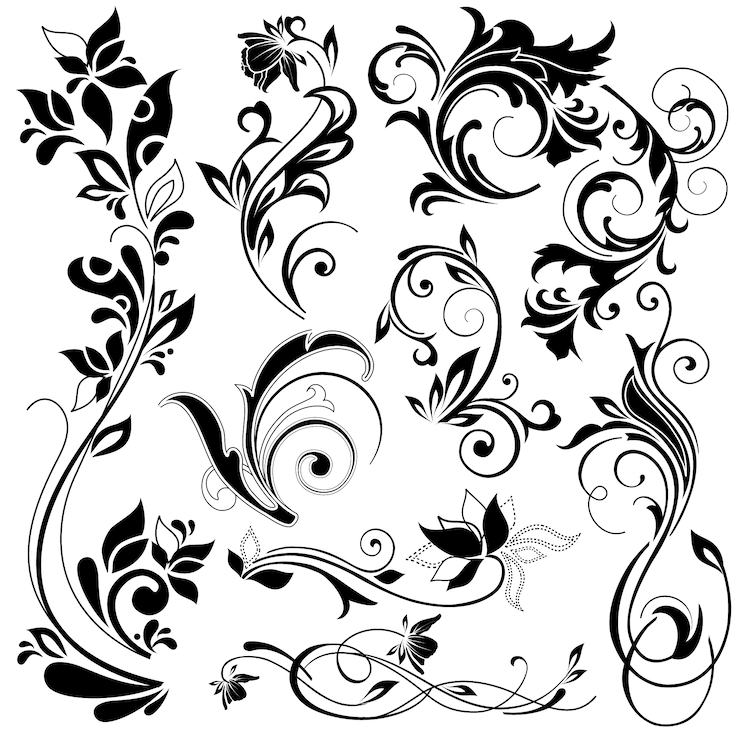 Vector Gratis elemen dekoratif floral
