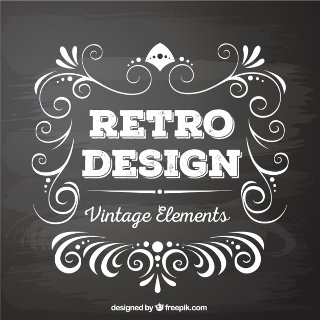 Vector Gratis elemen desain retro dalam gaya papan tulis