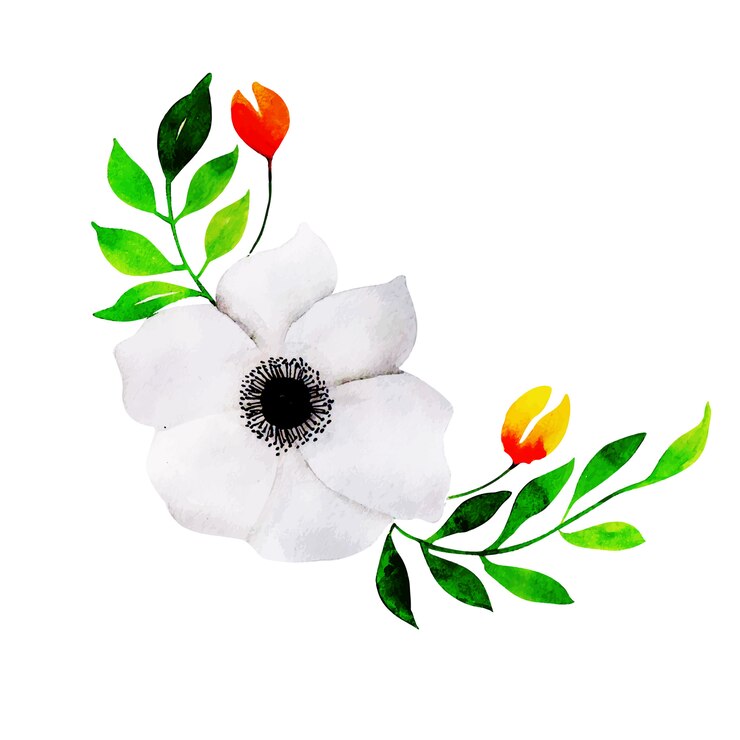 Vector Gratis elemen floral musim semi cat air
