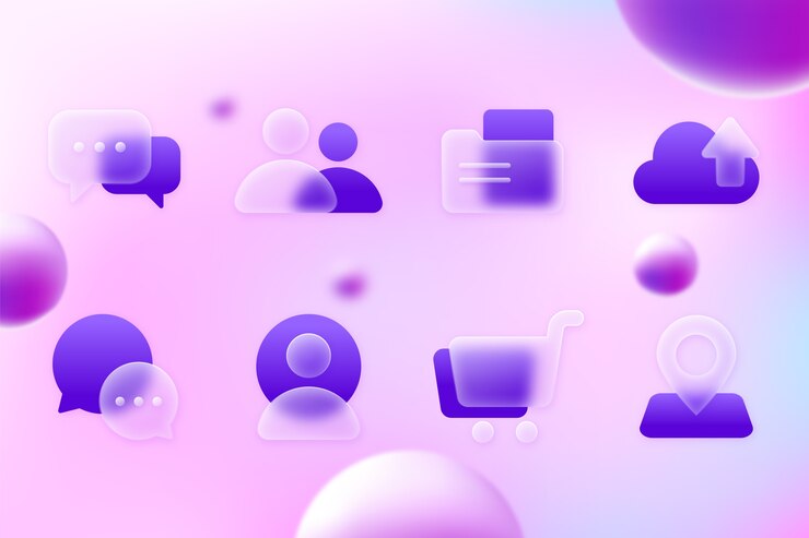 Vector Gratis elemen glassmorphism gradien