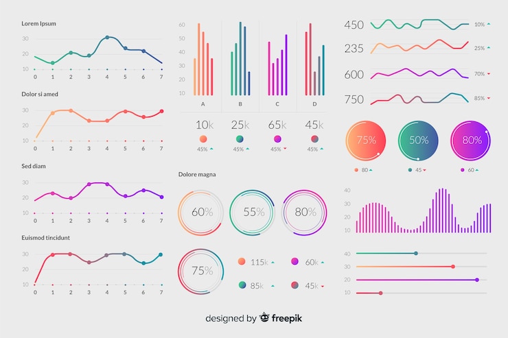 Vector Gratis elemen infografis gradien