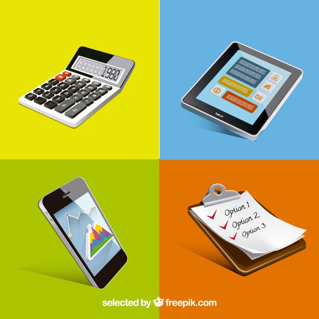 Vector Gratis elemen kantor yang realistis