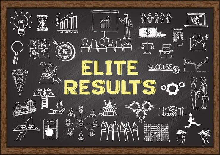 Elite elements on chalkboard
