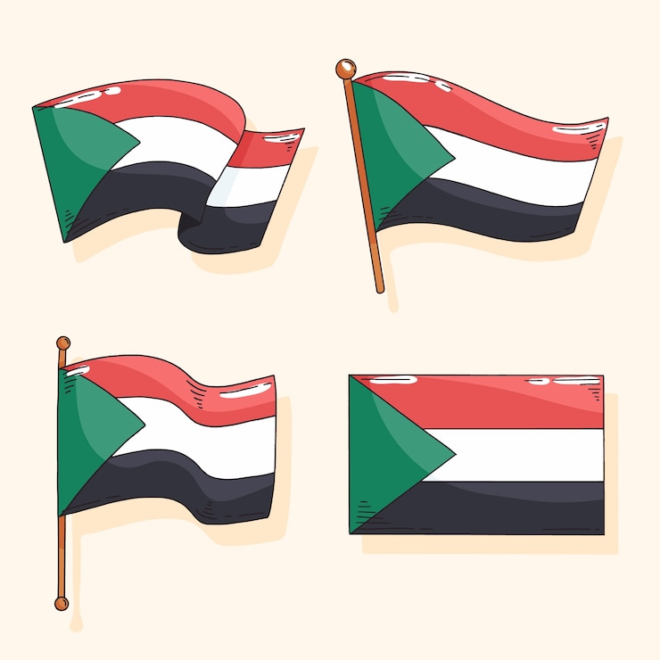 Vector Gratis emblem nasional sudan digambar tangan