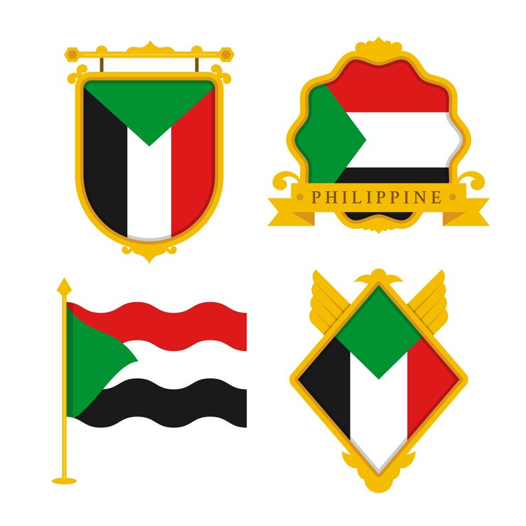 Vector Gratis emblem nasional sudan digambar tangan
