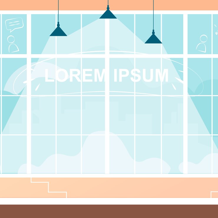 Vector Gratis empty designer workspace with large window
