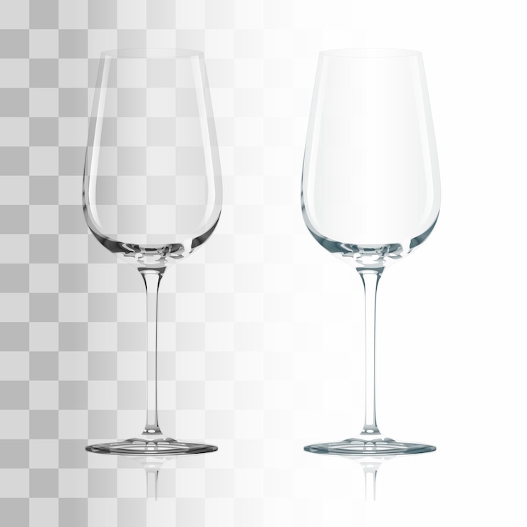 Vector Gratis empty drinking transparent wine glass 
