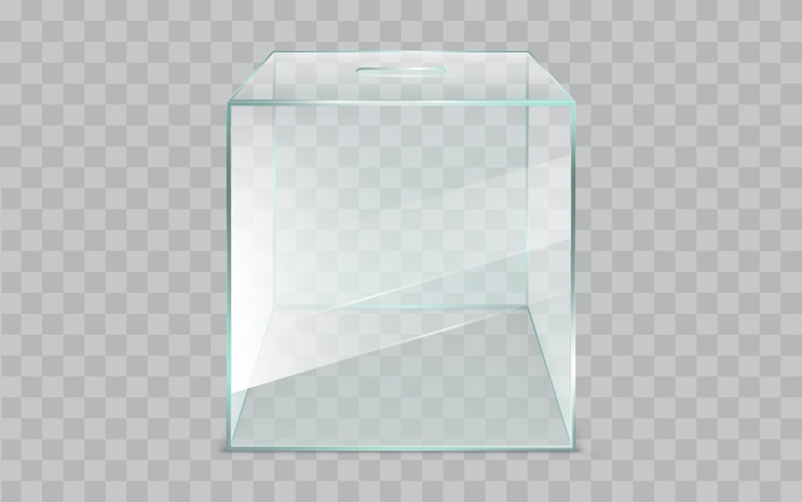 Vector Gratis empty, square, glass ballot box realistic vector