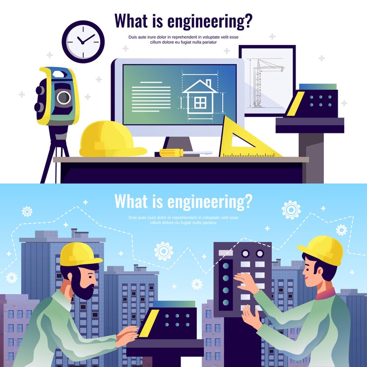 Vector Gratis engineering horizontal banners