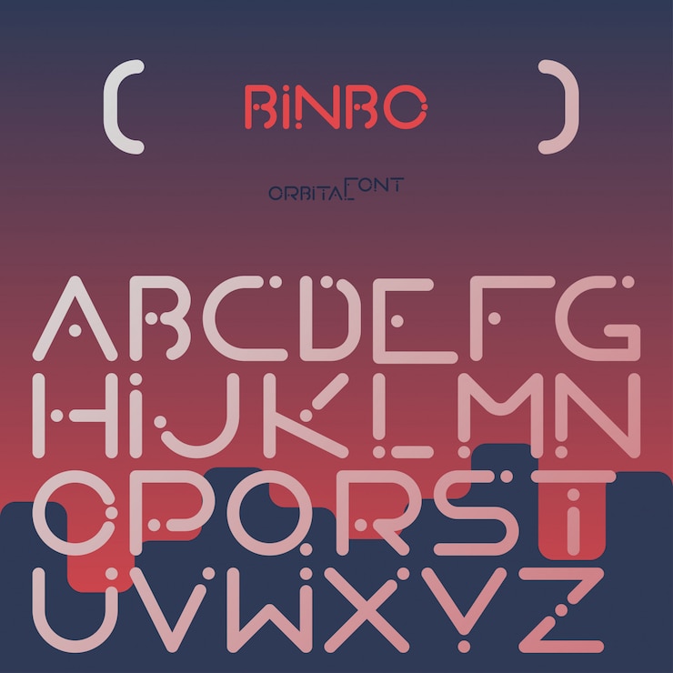 Vector Gratis english alphabet digital letters flat set