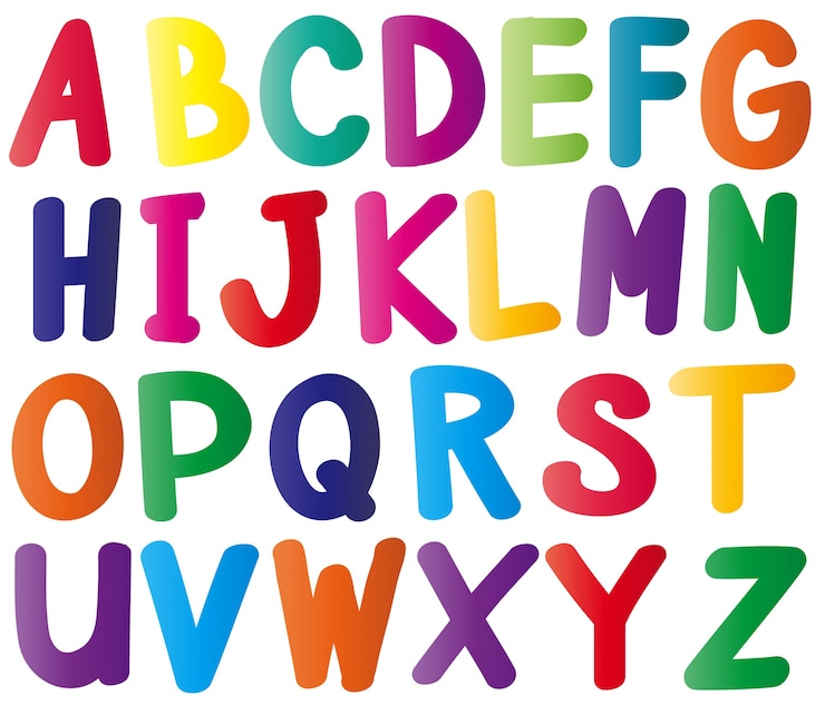 Vector Gratis english alphabets in many colors
