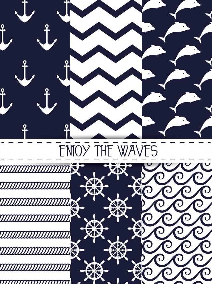 Vector Gratis enjoy the waves seamless pattern graphic